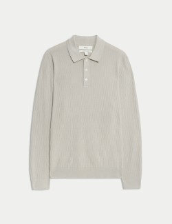 Bavlněné modální geometrické pletené polo tričko