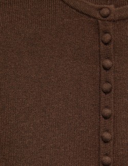 Přiléhavý kardigan s volánem, hebký na dotek