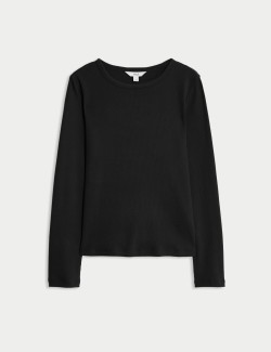 Žebrovaný top s vysokým podílem bavlny