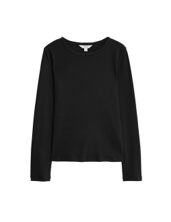 Žebrovaný top s vysokým podílem bavlny