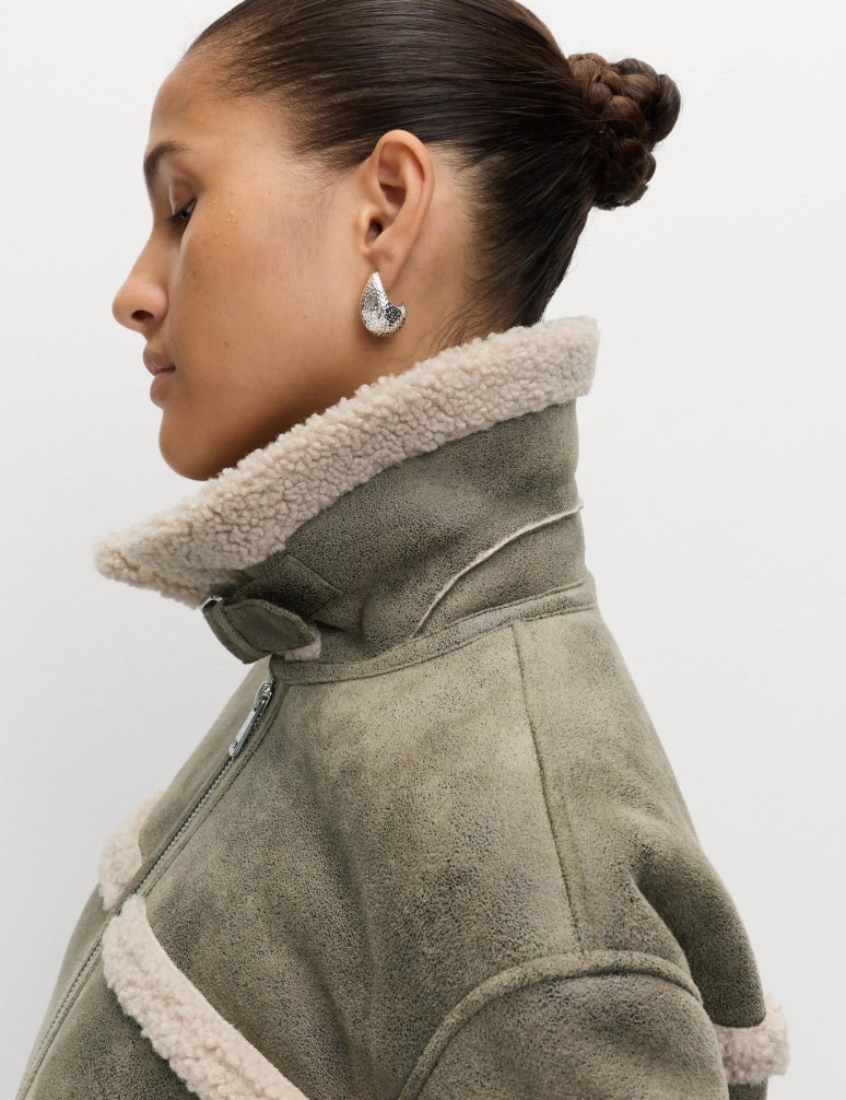 Letecká bunda z umělé ovčí kůže