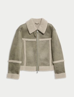 Letecká bunda z umělé ovčí kůže