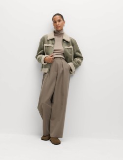 Letecká bunda z umělé ovčí kůže