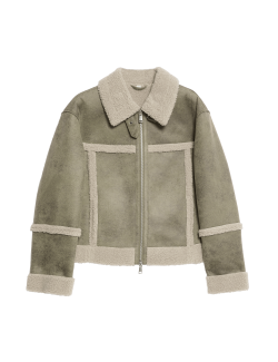 Letecká bunda z umělé ovčí kůže