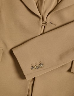 Twill Tailored Cinched Waist Blazer