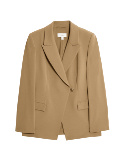 Twill Tailored Cinched Waist Blazer