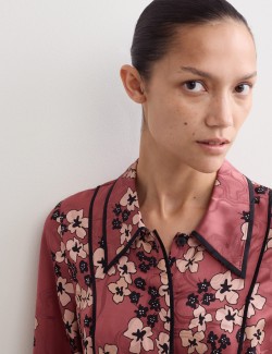 Košilové květované midi šaty