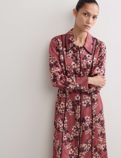 Košilové květované midi šaty