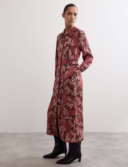 Košilové květované midi šaty