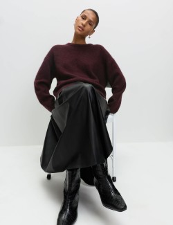 Alpaca Blend Textured Relaxed Jumper