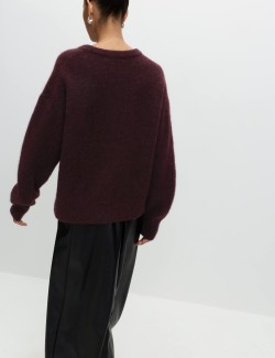 Alpaca Blend Textured Relaxed Jumper