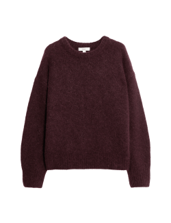 Alpaca Blend Textured Relaxed Jumper