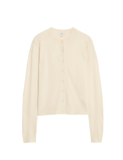 Kardigan s kulatým výstřihem a knoflíky vepředu