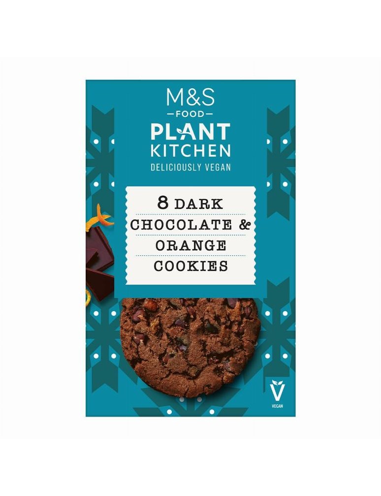 8 sušenek s příchutí čokolády a pomeranče a kousky hořké čokolády