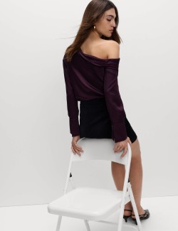 Satin Off The Shoulder Top