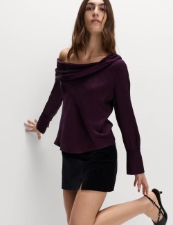 Satin Off The Shoulder Top