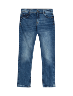 Džíny s vysokým podílem bavlny, rovný střih (6–16 let)