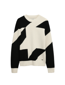 Svetr s vysokým podílem vlny a kulatým výstřihem