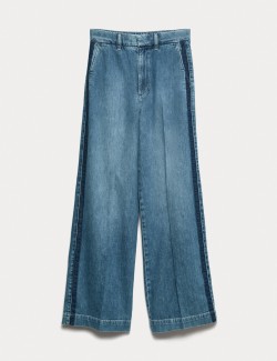 Pure Cotton Wide Leg Denim Jeans