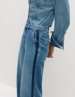 Pure Cotton Wide Leg Denim Jeans