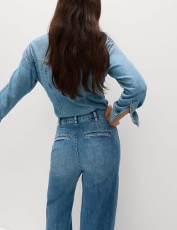 Pure Cotton Wide Leg Denim Jeans