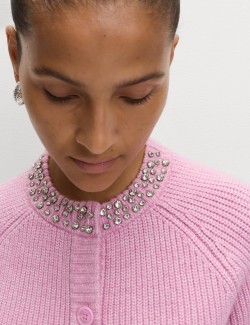 Texturovaný zdobený kardigan s knoflíky na přední straně