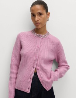 Texturovaný zdobený kardigan s knoflíky na přední straně