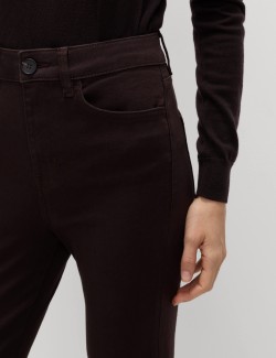 High Waisted Crease Front Slim Flare Jeans