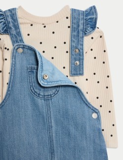 2pc Cotton Rich Dungaree Outfit (0 Mths - 3 Yrs)