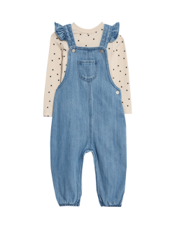 2pc Cotton Rich Dungaree Outfit (0 Mths - 3 Yrs)