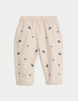 Cotton Rich Floral Embroidered Jeans (0-6 Yrs)