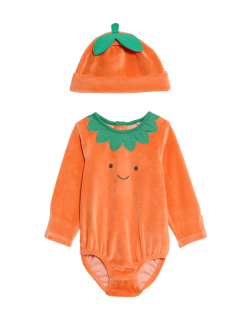 Outfit s vysokým podílem bavlny a motivem dýní, 2 ks (0–24 měsíců)