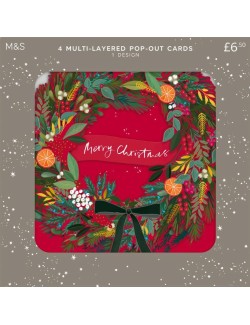 4 vrstvené vánoční přání, 1 vzor