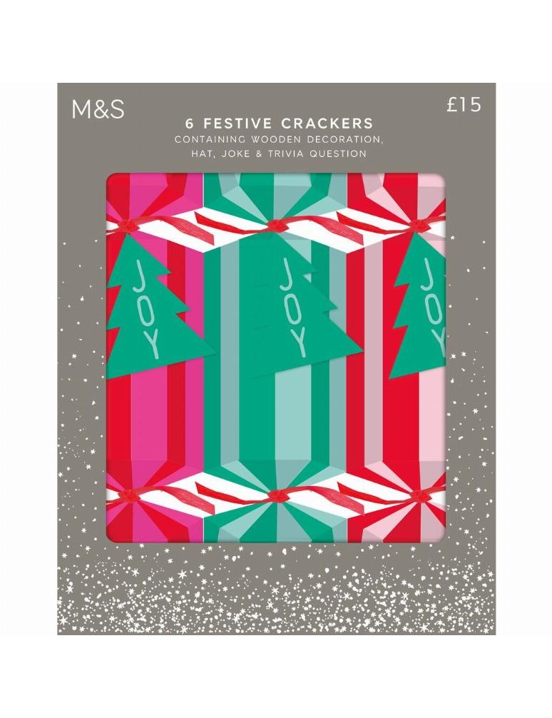 Praskací vánoční dekorace (crackers), 6 kusů