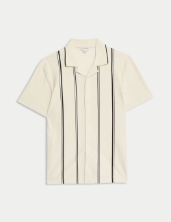 Pruhovaná polokošile s klopami a vysokým podílem bavlny