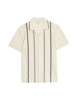 Pruhovaná polokošile s klopami a vysokým podílem bavlny