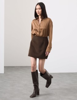 Minisukně áčkového střihu, ze směsi vlny