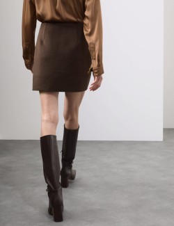 Minisukně áčkového střihu, ze směsi vlny