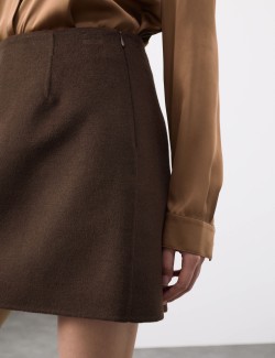 Minisukně áčkového střihu, ze směsi vlny