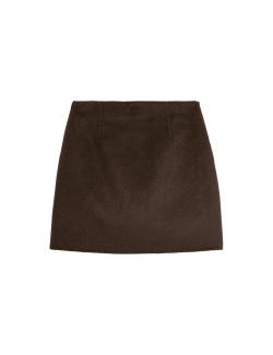 Minisukně áčkového střihu, ze směsi vlny