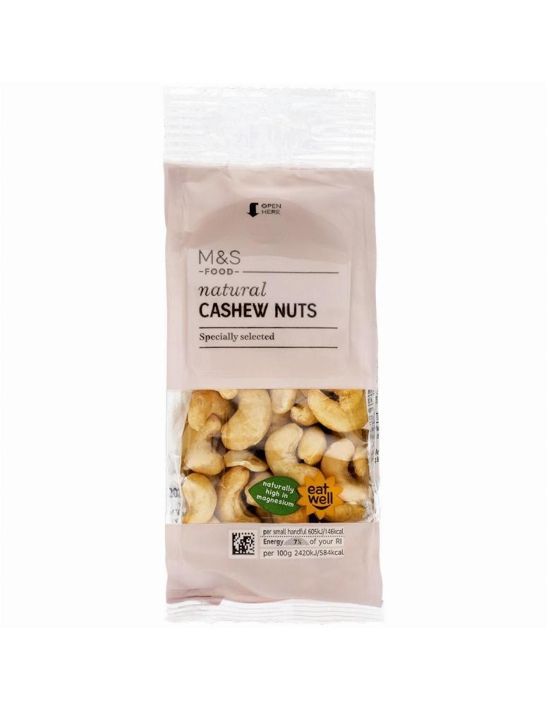 Jádra kešú ořechů, pražená, nesolená