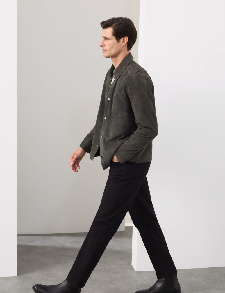Lightweight Suede Overshirt Jacket