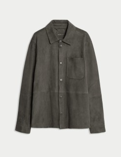 Lightweight Suede Overshirt Jacket