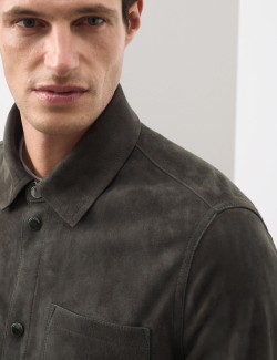 Lightweight Suede Overshirt Jacket