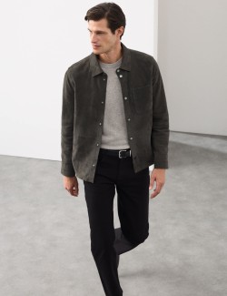 Lightweight Suede Overshirt Jacket