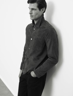 Lightweight Suede Overshirt Jacket