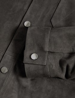 Lightweight Suede Overshirt Jacket