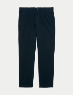 Regular Fit Single Pleat Textured Chinos