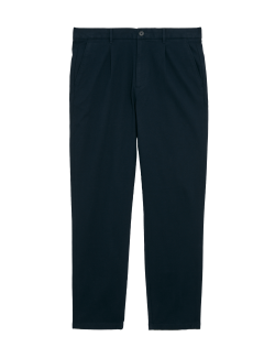 Regular Fit Single Pleat Textured Chinos