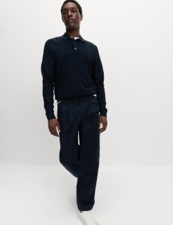 Cotton Modal Geometric Knitted Polo